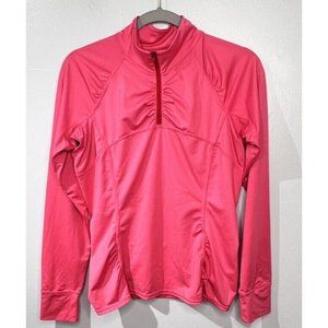 Athleta Intrepid Sun Shield Pink Pullover Jacket Quarter Zip Size M Athleisure